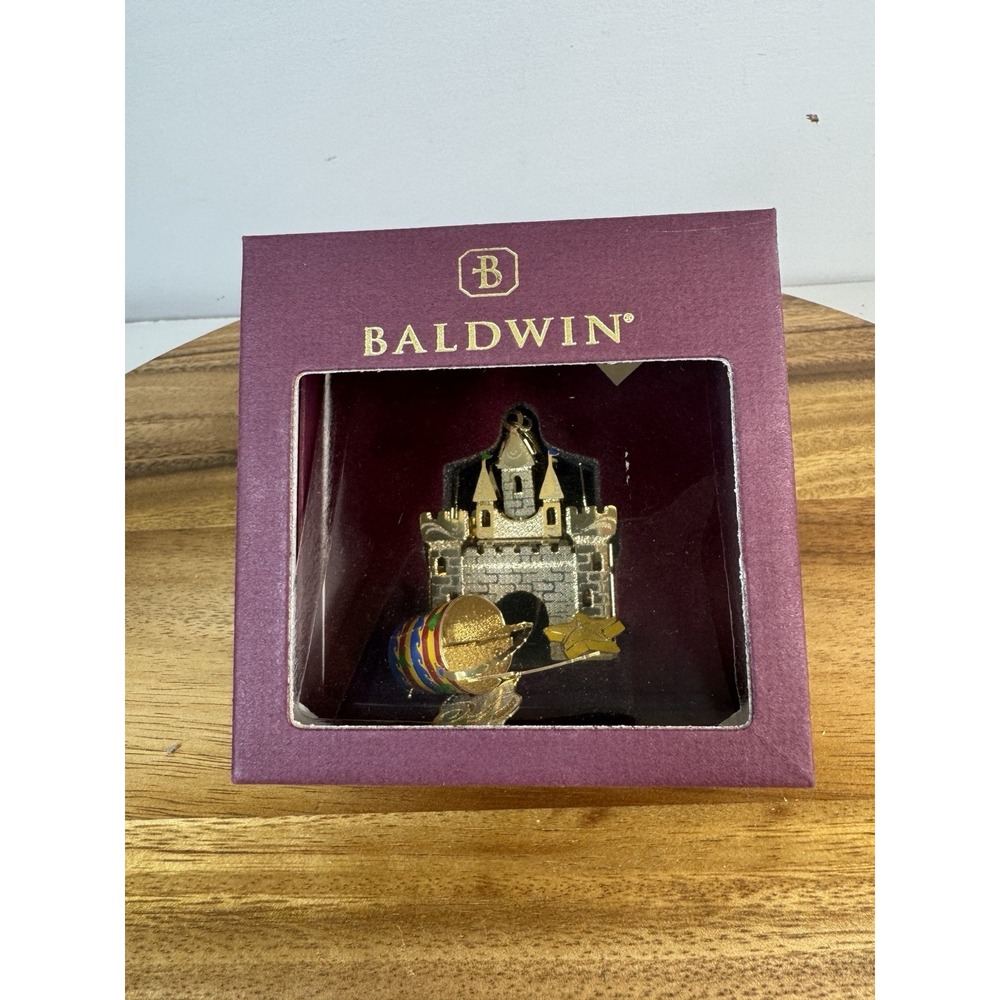2002 Baldwin Ornament - Gold Finished & Painted Brass - SAND CASTLE  - MIB